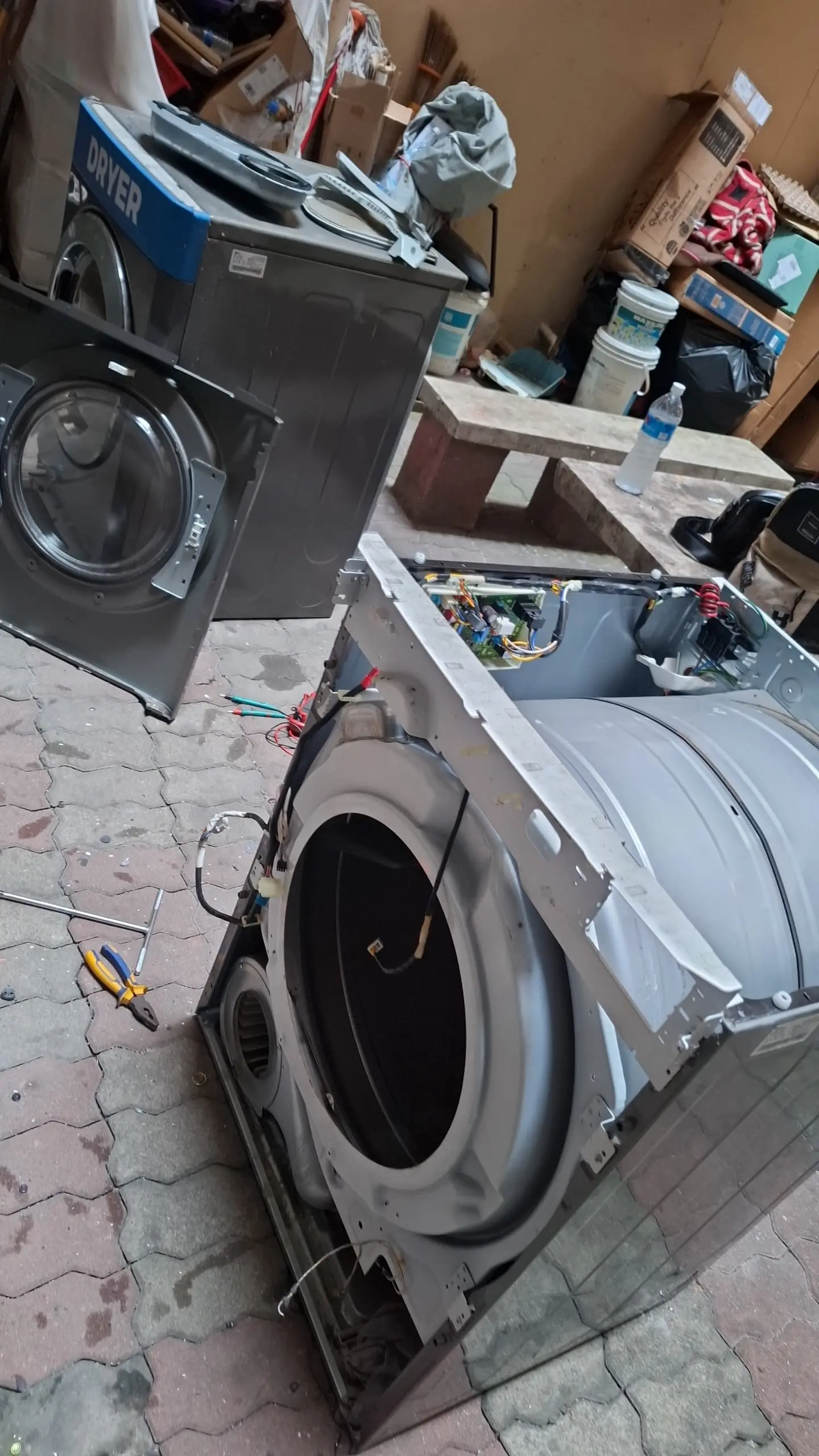 Washer dryer combo repair in progress